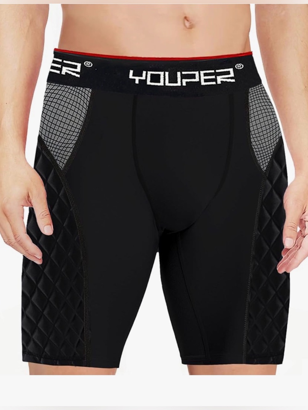 Youper Youth Elite Compression Padded Sliding Shorts w/Cup Pocket  Youth XL